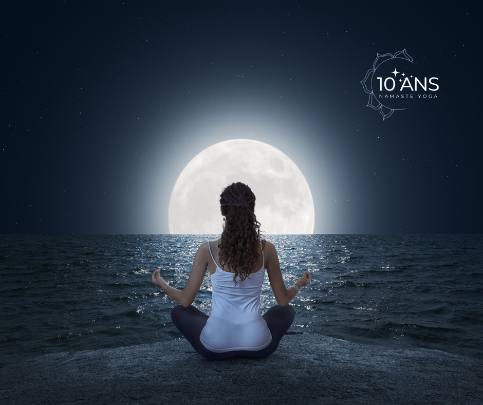Visuel yoga àa la pleine lune