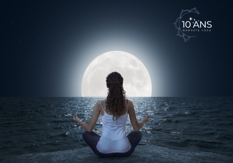 Visuel yoga àa la pleine lune